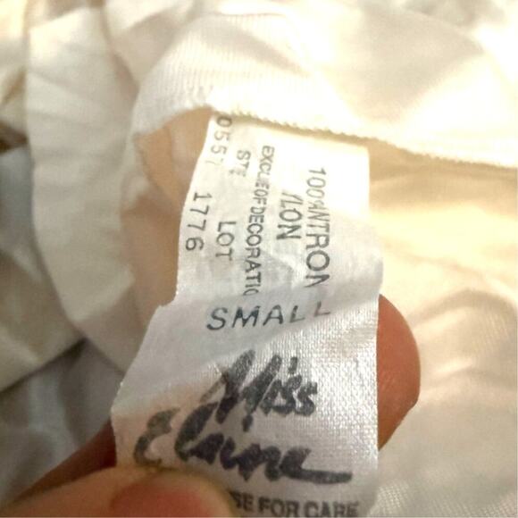 Vintage 1960's Miss Elaine White Nylon & Lace Lingerie Gown Dress - Picture 10 of 11